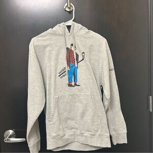 Gray Graphic Hockey Hoodie